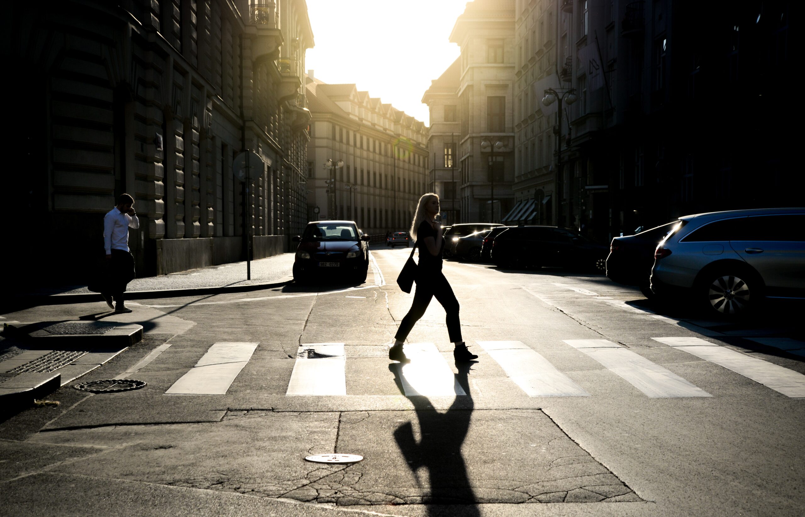 pedestrian crossing road