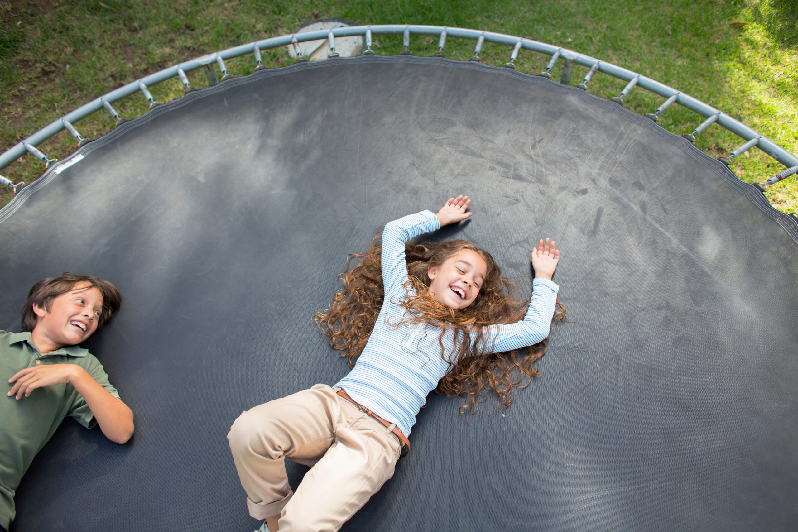 children on trampoline