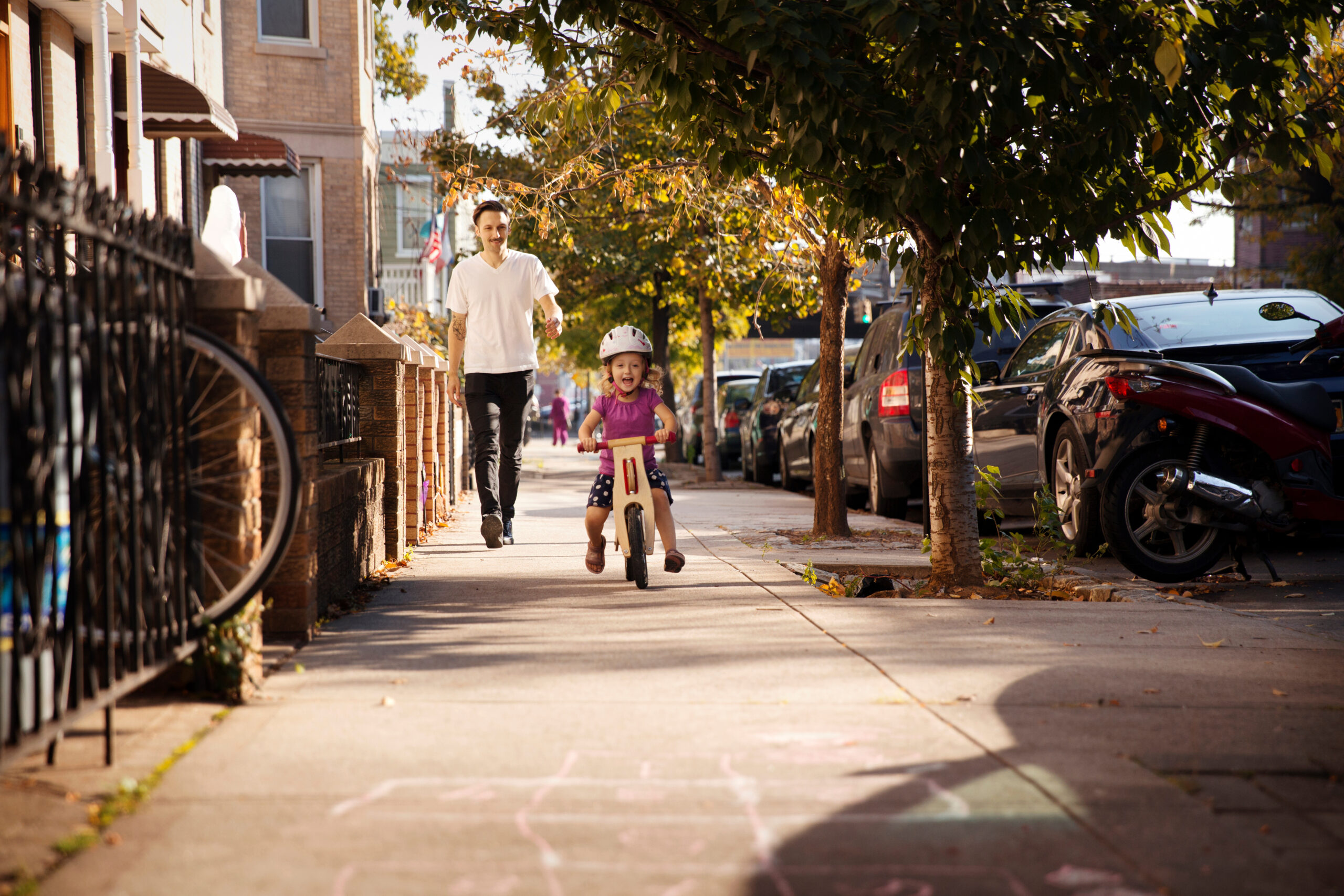 pedestrians on sidewalk